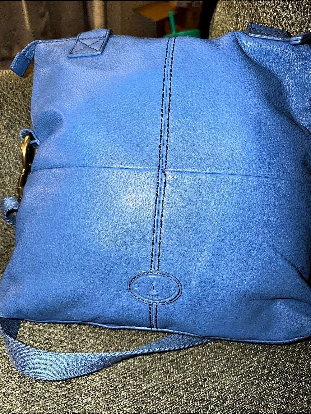 Fossil Riley Convertible Backpack Blue Shoulder Bag - Picture 4 of 4